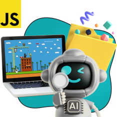Язык программирования JavaScript + AI. Проектное обучение + геймификация + AI-помощники - КИБЕРшкола программирования для детей, компьютерные курсы для школьников, начинающих и подростков - KIBERone г. Геленджик